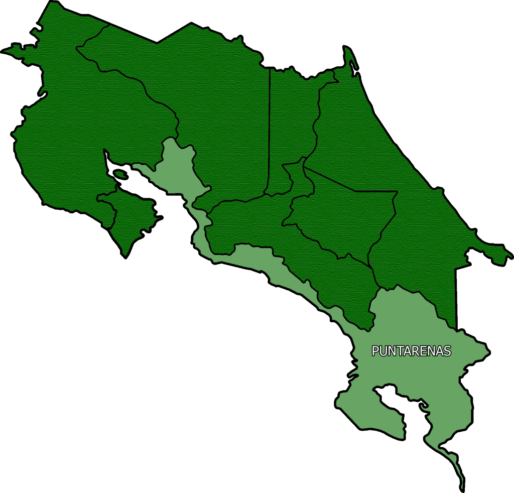 PUNTARENAS Province on Green Map 2017 copy Costa Rica Vacation
